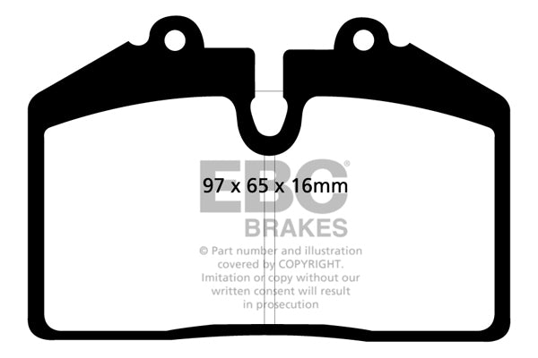 EBC Redstuff Bremsbeläge Vorderachse und Hinterachse DP31013C mit R90 für Audi 80 2.3 RS2 quattro (232kw/ 315PS) Baujahr: 03/94-05/95 mit HSN TSN: 7907 300