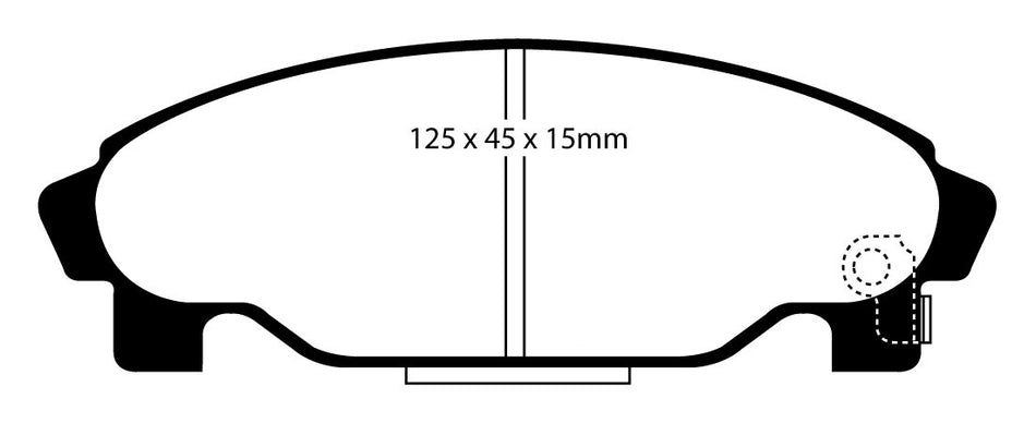 EBC Blackstuff Bremsbeläge Vorderachse DP1015 mit R90 für Daihatsu Charade 4 1.0 (38kw/ 52PS) Baujahr: 09/94-03/96