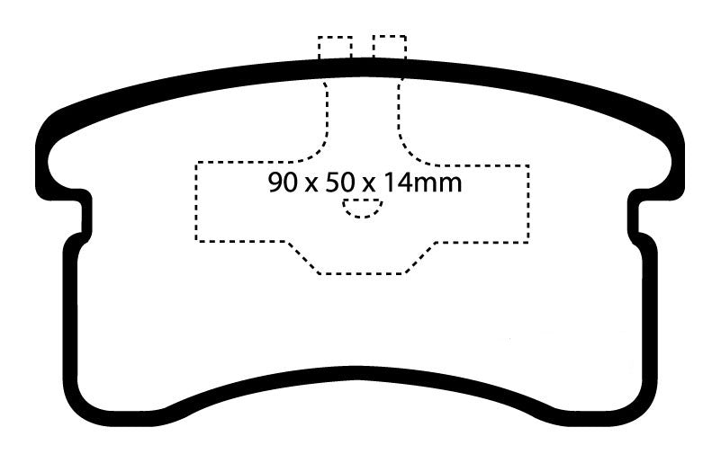 EBC Blackstuff Bremsbeläge Vorderachse DP1016 ohne R90 für Daihatsu Cuore 3 0.8 (30kw/ 41PS) Baujahr: 10/90-12/94 mit HSN TSN: 7111 341