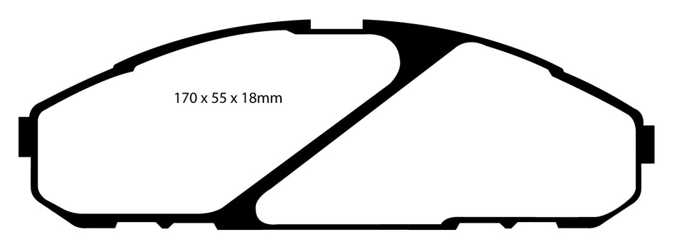 EBC Blackstuff Bremsbeläge Vorderachse DP1020 mit R90 für Nissan Patrol GR 4.2 Kat (121kw/ 165PS) Baujahr: 11/88-06/97 mit HSN TSN: 7105 491