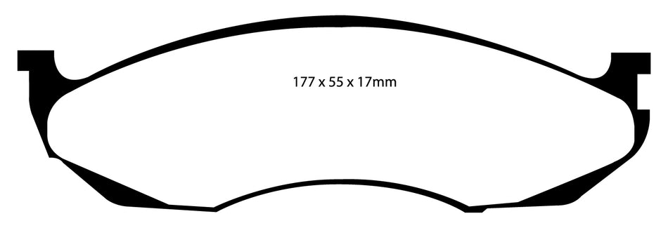 EBC Blackstuff Bremsbeläge Vorderachse DP1022 mit R90 für Jeep Cherokee 1 4.0i (131kw/ 178PS) Baujahr: 01/95- mit HSN TSN: 1004 503