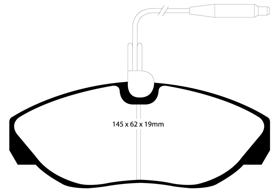 EBC Blackstuff Bremsbeläge Vorderachse DP1024 mit R90 für Citroën Jumper 1 2.0 (80kw/ 109PS) Baujahr: 02/94-04/02 mit HSN TSN: 3001 269