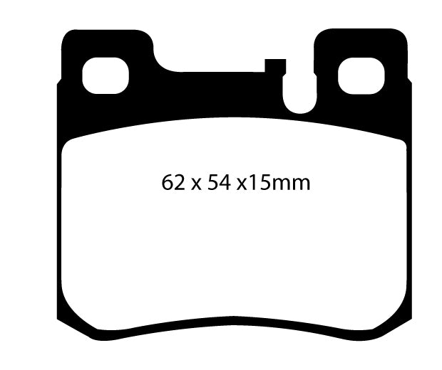 EBC Redstuff Bremsbeläge Hinterachse DP31026C ohne R90 für Mercedes-Benz Stufenheck 230 E (97kw/ 132PS) Baujahr: 12/84-03/92 mit HSN TSN: 0709 381