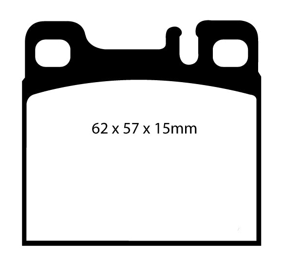 EBC Blackstuff Bremsbeläge Hinterachse DP1027 ohne R90 für Mercedes-Benz S-Klasse 260 SE (122kw/ 166PS) Baujahr: 09/85-06/91 mit HSN TSN: 0708 306