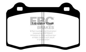 EBC Redstuff Bremsbeläge Vorderachse und Hinterachse DP31031C mit R90 für Bugatti EB110 GT (411kw/ 559PS) Baujahr: 09/91-12/96