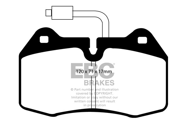 EBC Redstuff Bremsbeläge Vorderachse DP31032/2C ohne R90 für Ferrari 456 GT 5.5  (F116) (325kw/ 442PS) Baujahr: 01/93- mit HSN TSN: 4019 303