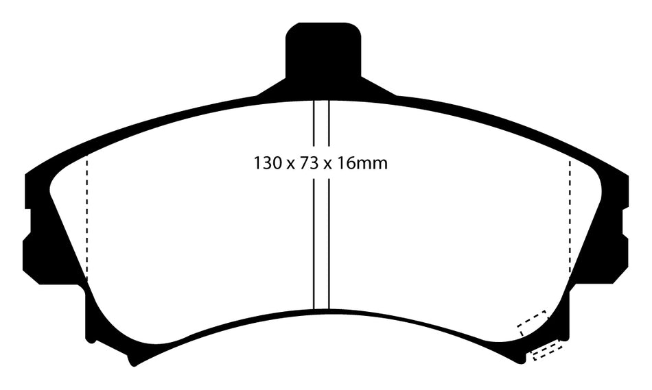 EBC Blackstuff Bremsbeläge Vorderachse DP1045 mit R90 für Mitsubishi Colt 6 45352 (70kw/ 95PS) Baujahr: 06/04- mit HSN TSN: 9758 AAF