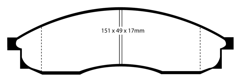 EBC Blackstuff Bremsbeläge Vorderachse DP1046 ohne R90 für Nissan Maxima 3.0i (125kw/ 170PS) Baujahr: 10/88-06/94 mit HSN TSN: 7105 460