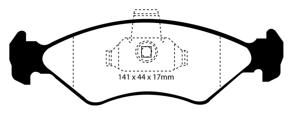 EBC Redstuff Bremsbeläge Vorderachse DP31050C ohne R90 für Ford Fiesta 4 45505 (55kw/ 75PS) Baujahr: 04/00-01/02 mit HSN TSN: 8566 395