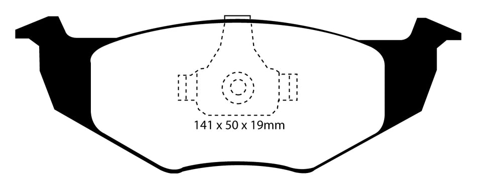 EBC Blackstuff Bremsbeläge Vorderachse DP1056 mit R90 für Seat Toledo 1 1.6i (55kw/ 75PS) Baujahr: 01/93-03/99 mit HSN TSN: 7593 372
