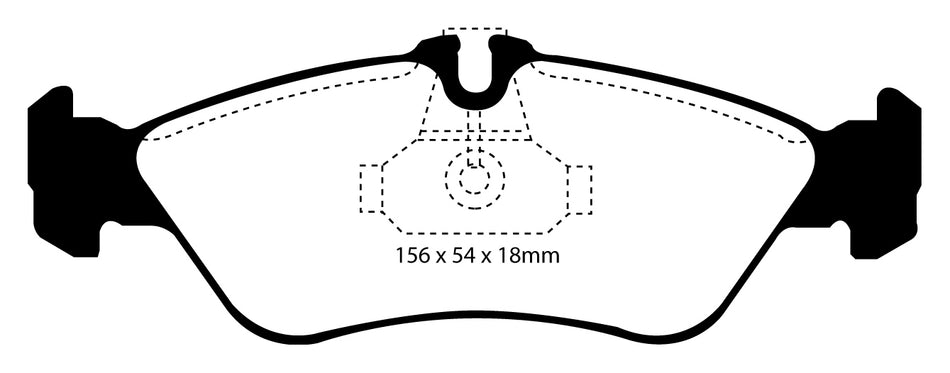 EBC Yellowstuff Bremsbeläge Hinterachse DP41070/2R ohne R90 für Mercedes-Benz Sprinter 3-t 308 D (58kw/ 79PS) Baujahr: 02/95-04/00 mit HSN TSN: 0708 001