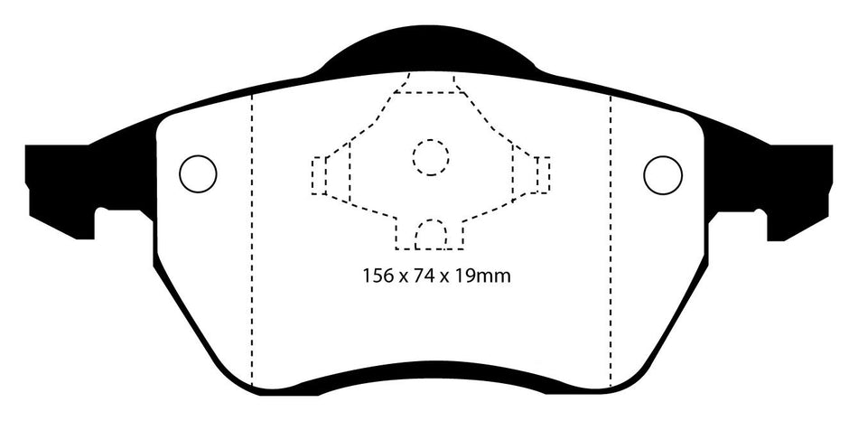 EBC Blackstuff Bremsbeläge Vorderachse DP1074 mit R90 für Seat Alhambra 1.9 TDI (81kw/ 110PS) Baujahr: 08/96-06/00 mit HSN TSN: 7593 390