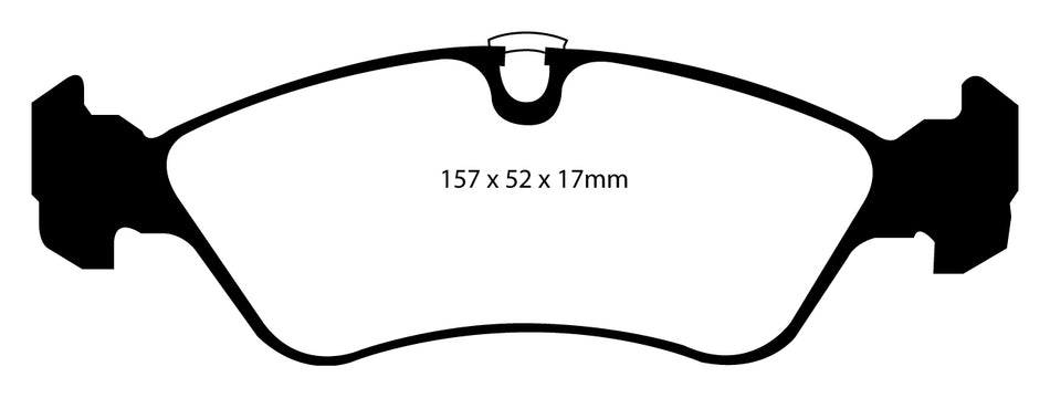 EBC Greenstuff 2000 Bremsbeläge Vorderachse DP21087 mit R90 für Opel Omega A 2.0 (74kw/ 100PS) Baujahr: 09/90-03/94 mit HSN TSN: 0039 761