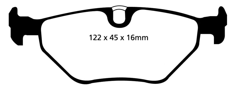 EBC Redstuff Bremsbeläge Hinterachse DP31091C mit R90 für BMW 5 528i (142kw/ 193PS) Baujahr: 11/95-09/00 mit HSN TSN: 0005 568