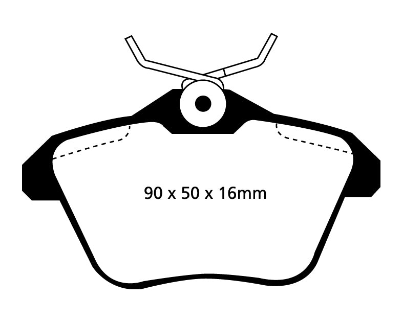 EBC Bluestuff NDX Bremsbeläge Hinterachse DP51096NDX ohne R90 für Alfa Romeo 156 1.9 JTD (85kw/ 115PS) Baujahr: 05/01-05/06 mit HSN TSN: 4136 479