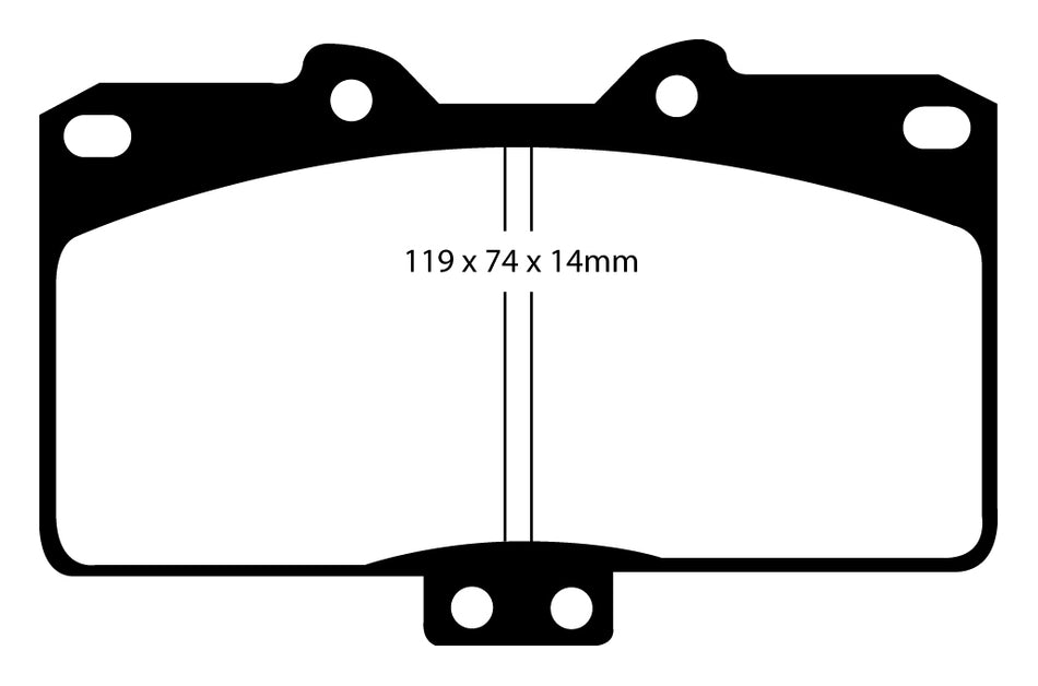 EBC Redstuff Bremsbeläge Vorderachse DP31097C mit R90 für Mitsubishi 3000 GTO 3.0 4WS Baujahr: 92-00