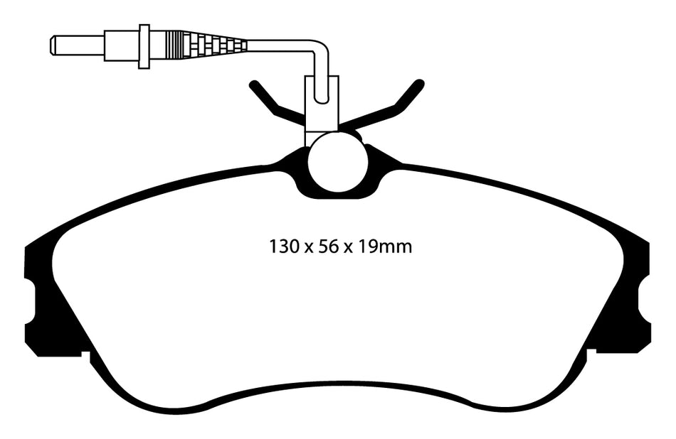 EBC Yellowstuff Bremsbeläge Vorderachse DP41104R ohne R90 für Citroën Xsara 2.0 HDI 90 (66kw/ 90PS) Baujahr: 02/99-08/05 mit HSN TSN: 3001 748