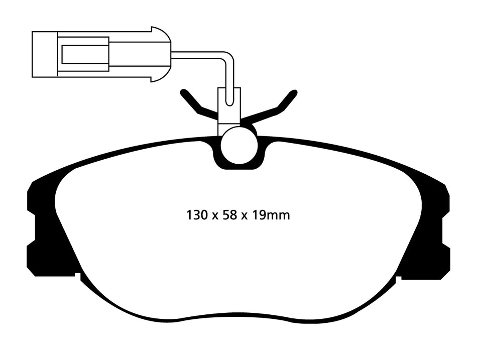 EBC Blackstuff Bremsbeläge Vorderachse DP1109 mit R90 für EBC RP-Bremsbeläge  2.0 T.SPARK 16V (916S2B) (114kw/ 155PS) Baujahr: 05/98-08/00 mit HSN TSN: 4001 039