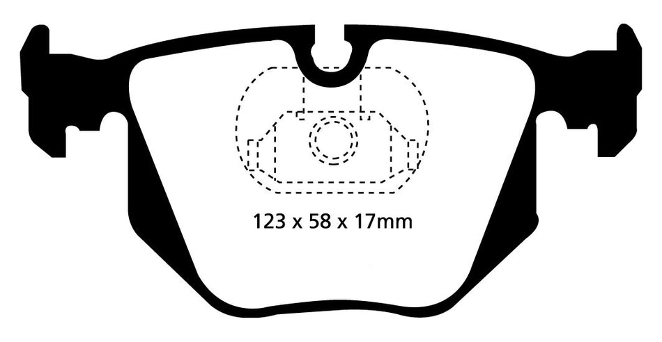 EBC RP1 Bremsbeläge Hinterachse DP81118RP1  für BMW 3 330i (170kw/ 231PS) Baujahr: 06/00-02/05 mit HSN TSN: 0005 685