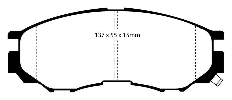 EBC Blackstuff Bremsbeläge Vorderachse DP1124 ohne R90 für Mitsubishi L 200 (2) 2.5 TD 4WD (85kw/ 115PS) Baujahr: 09/01- mit HSN TSN: 7431 506