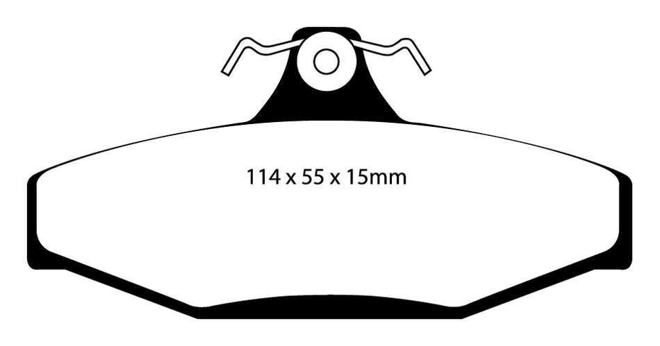 EBC Blackstuff Bremsbeläge Hinterachse DP1132 ohne R90 für Daewoo Musso 2.9 D (73kw/ 99PS) Baujahr: 01/99-09/99 mit HSN TSN: 8251 303