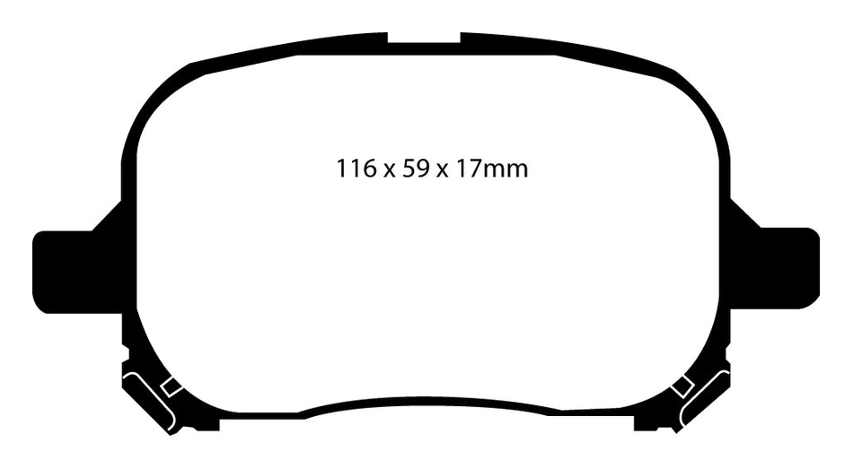 EBC Redstuff Bremsbeläge Vorderachse DP31133C ohne R90 für Toyota Camry 4 3.0 V6 (135kw/ 184PS) Baujahr: 04/00-11/01 mit HSN TSN: 5013 411