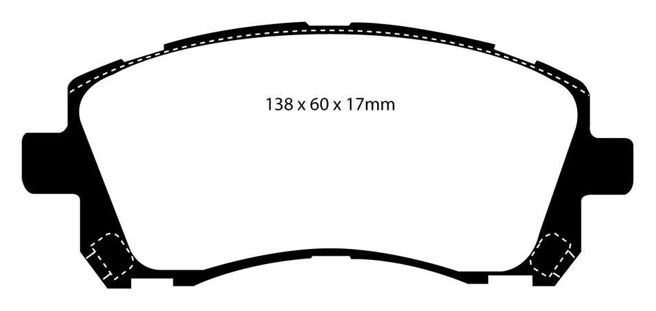 EBC Blackstuff Bremsbeläge Vorderachse DP1134 mit R90 für Subaru Outback 2 45414 (121kw/ 165PS) Baujahr: 11/03-09/09 mit HSN TSN: 7106 406