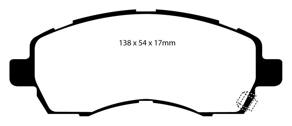 EBC Yellowstuff Bremsbeläge Vorderachse DP41138R ohne R90 für Subaru Impreza 1 2.0 4WD (85kw/ 115PS) Baujahr: 12/95-12/00 mit HSN TSN: 7106 370