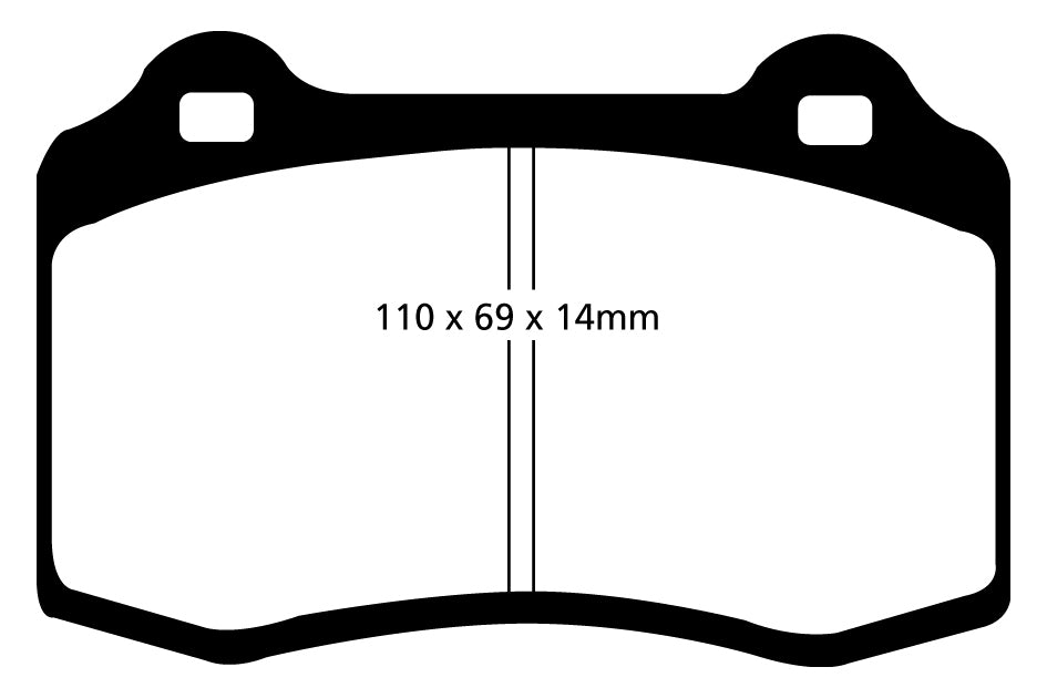 EBC RP1 Bremsbeläge Vorderachse und Hinterachse DP81140RP1  für Peugeot 208 1.6 GTi (147kw/ 200PS) Baujahr: 08/12- mit HSN TSN: 3003 ASP