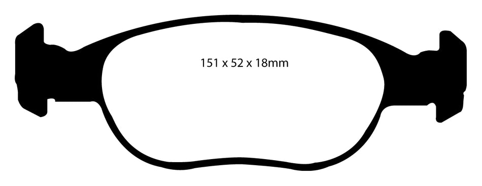 EBC Blackstuff Bremsbeläge Vorderachse DP1141 mit R90 für Fiat Punto 2 1.9 DS 60 (44kw/ 60PS) Baujahr: 09/99- mit HSN TSN: 4136 411