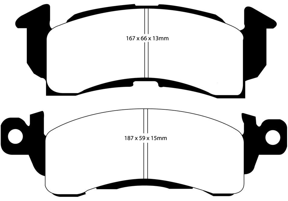 EBC Blackstuff Bremsbeläge Vorderachse DP1145 ohne R90 für GMC R-Serie R2500 Baujahr: 87-89