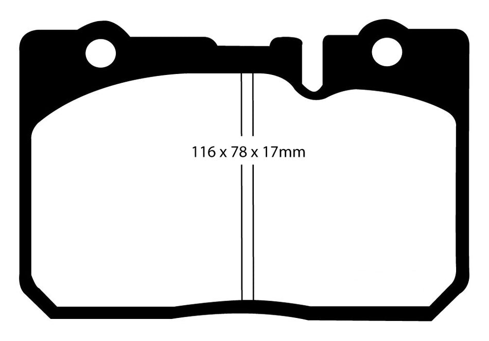 EBC Blackstuff Bremsbeläge Vorderachse DP1154 ohne R90 für Lexus LS (2) 400 , 4.0 (203kw/ 276PS) Baujahr: 09/98- mit HSN TSN: 5013 402