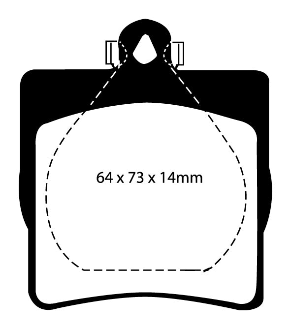 EBC Redstuff Bremsbeläge Hinterachse DP31191C ohne R90 für Mercedes-Benz Kombi 260 TE FGST. (122kw/ 166PS) Baujahr: 09/85-12/89 mit HSN TSN: 0709 438