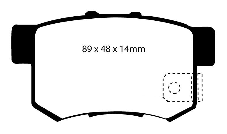 EBC Bluestuff NDX Bremsbeläge Hinterachse DP51193NDX mit R90 für Honda Civic 7 2.0 Type-R (147kw/ 200PS) Baujahr: 09/01-09/05 mit HSN TSN: 2131 349