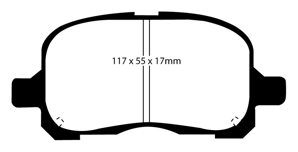 EBC Blackstuff Bremsbeläge Vorderachse DP1195 mit R90 für Toyota Corolla 7 1.6 Automatik (79kw/ 107PS) Baujahr: 04/97-02/00 mit HSN TSN: 5013 371