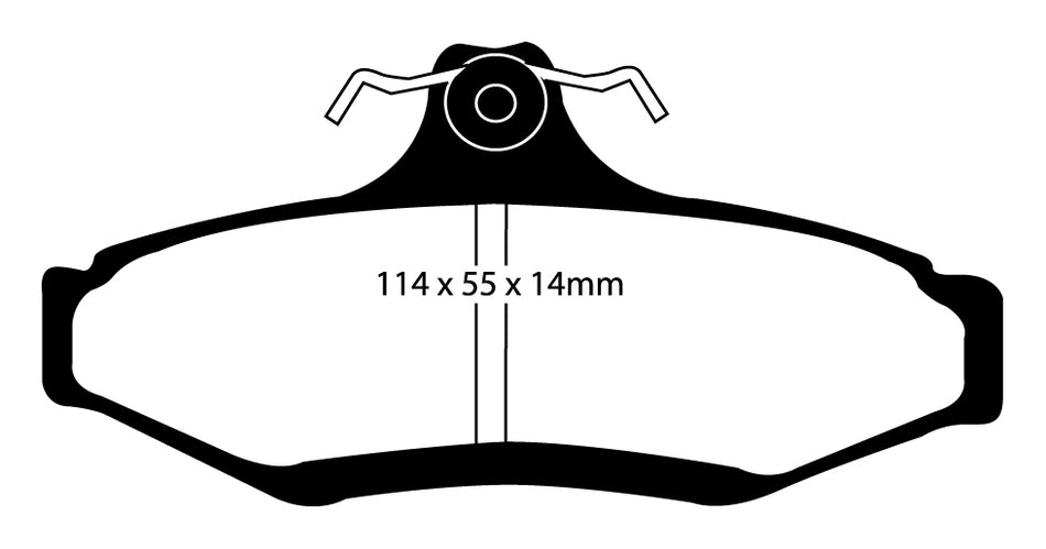EBC Blackstuff Bremsbeläge Hinterachse DP1197 mit R90 für Chevrolet Nubira 45444 (80kw/ 109PS) Baujahr: 03/05- mit HSN TSN: 8260 AAU