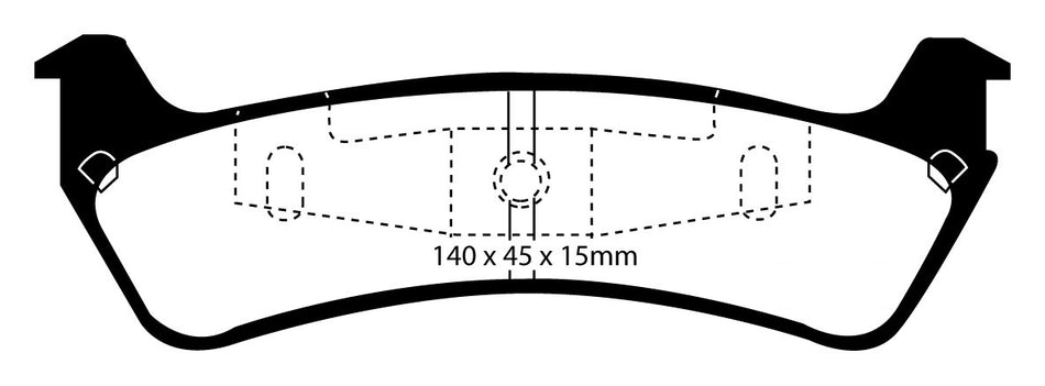 EBC Blackstuff Bremsbeläge Hinterachse DP1201 mit R90 für Mercury Mountaineer 5.0 4WD Baujahr: 96-00