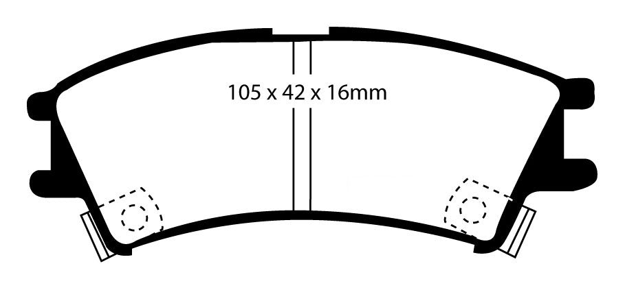 EBC Blackstuff Bremsbeläge Vorderachse DP1203 ohne R90 für Hyundai Atos 1.0i (43kw/ 58PS) Baujahr: 03/01- mit HSN TSN: 8252 410