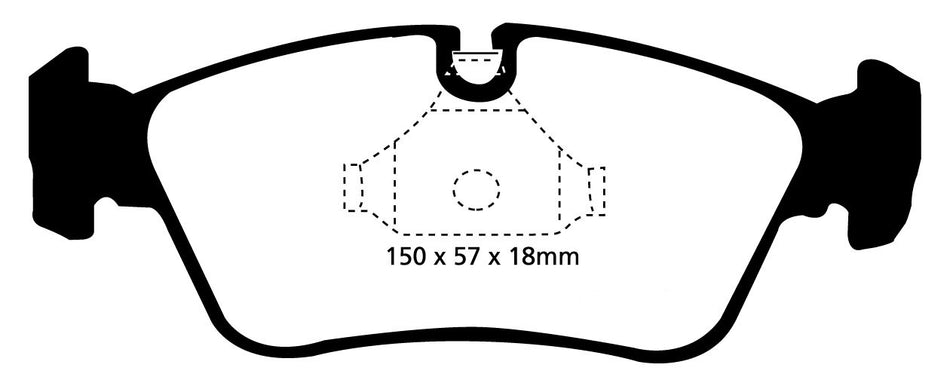 EBC RPX Bremsbeläge Vorderachse DP81211RPX  für BMW 3 325Ci (141kw/ 192PS) Baujahr: 09/00- mit HSN TSN: 0005 AEU