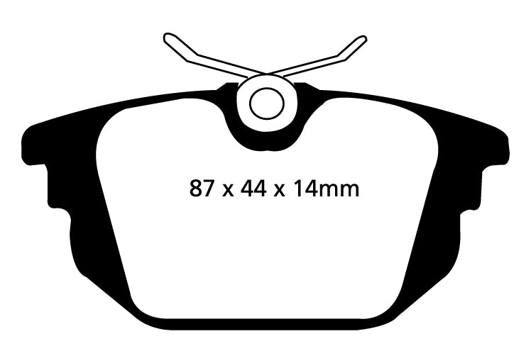 EBC Blackstuff Bremsbeläge Hinterachse DP1214 mit R90 für EBC RP-Bremsbeläge  1.7 16V (97kw/ 132PS) Baujahr: 01/90-03/92 mit HSN TSN: 4114 398