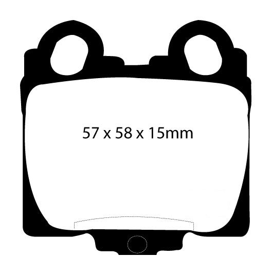 EBC Yellowstuff Bremsbeläge Hinterachse DP41224R mit R90 für Lexus IS (1) 300 , 3.0 (157kw/ 213PS) Baujahr: 09/01-07/05 mit HSN TSN: 5048 021