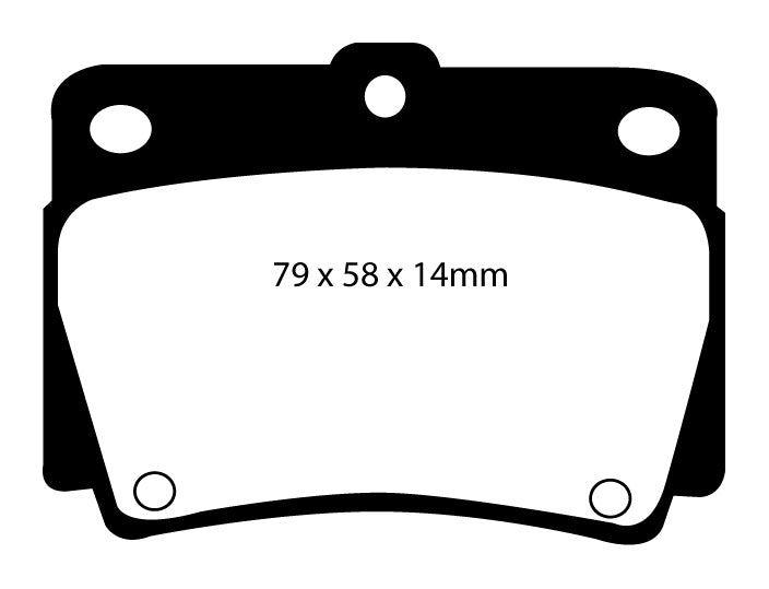 EBC Yellowstuff Bremsbeläge Hinterachse DP41228R ohne R90 für Mitsubishi Pajero 2 2.8 TD (92kw/ 125PS) Baujahr: 06/94-04/00 mit HSN TSN: 7107 220