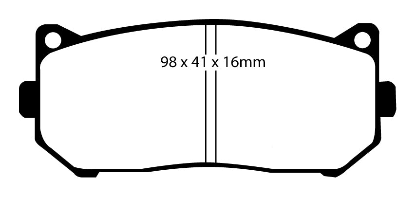 EBC Blackstuff Bremsbeläge Hinterachse DP1235 ohne R90 für Kia Shuma 1 1.5i 16V (65kw/ 88PS) Baujahr: 10/97-10/01 mit HSN TSN: 8253 314