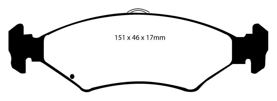 EBC Blackstuff Bremsbeläge Vorderachse DP1237 ohne R90 für Kia Shuma 1 1.8i 16V (81kw/ 110PS) Baujahr: 10/97-03/01 mit HSN TSN: 8253 316