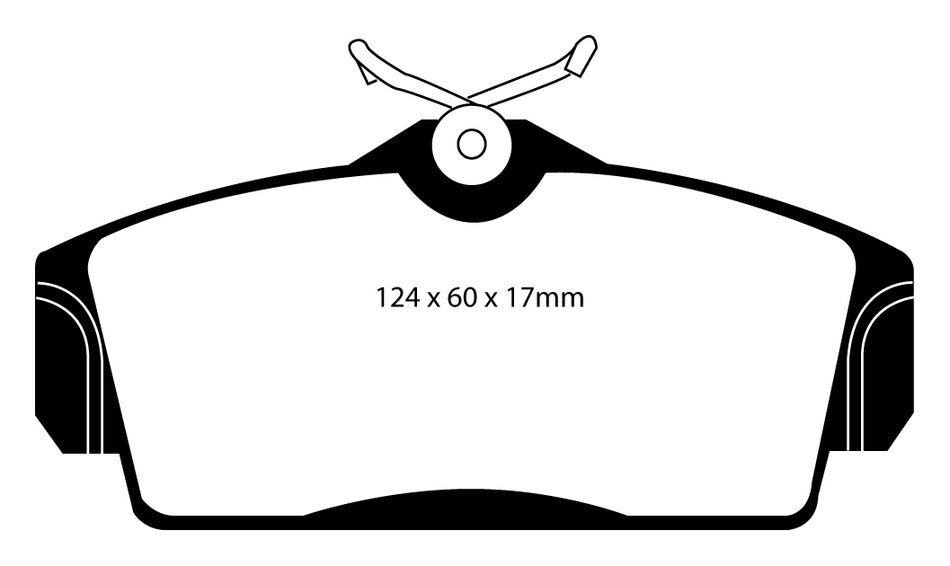 EBC Blackstuff Bremsbeläge Vorderachse DP1238 mit R90 für Nissan Primera 2 1.6 16V (78kw/ 106PS) Baujahr: 09/00-12/01 mit HSN TSN: 9648 368