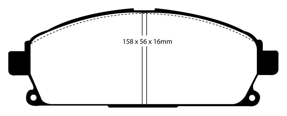 EBC Greenstuff 6000 Bremsbeläge Vorderachse DP61247 ohne R90 für Nissan X-Trail 2.5 4x4 (121kw/ 165PS) Baujahr: 01/03- mit HSN TSN: 3144 ABA