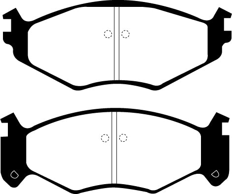 EBC Greenstuff 6000 Bremsbeläge Vorderachse DP61250 mit R90 für Dodge (USA) Caravan 3.0 (mit serienmäßigen 15 Zoll Felgen) Baujahr: 91-95