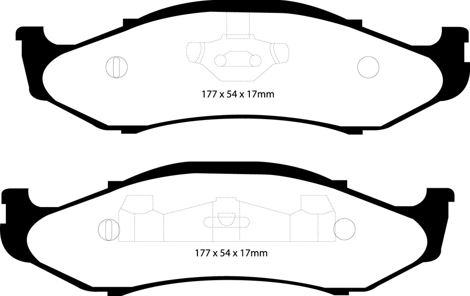 EBC Greenstuff 6000 Bremsbeläge Vorderachse DP61255 mit R90 für Jeep Grand Cherokee 1 4.0i (135kw/ 184PS) Baujahr: 09/91-04/99 mit HSN TSN: 1004 450