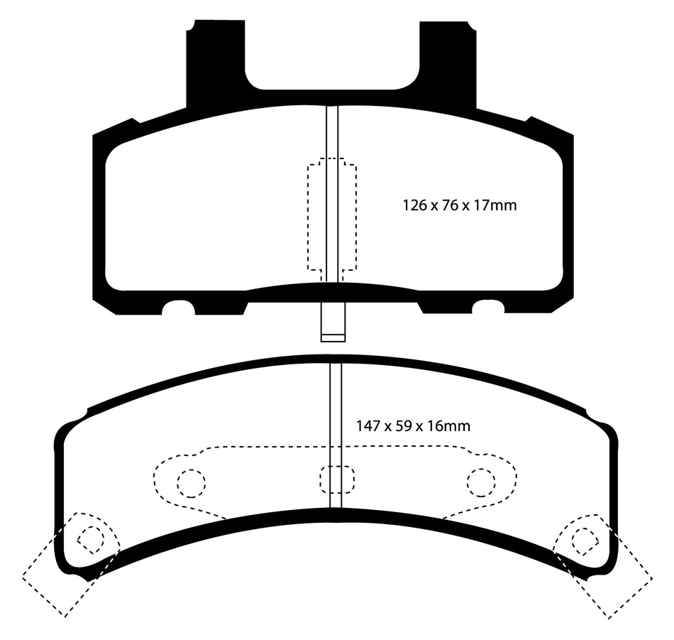 EBC Yellowstuff Bremsbeläge Vorderachse DP41273R ohne R90 für Cadillac Deville 4.9 HD Baujahr: 91-93