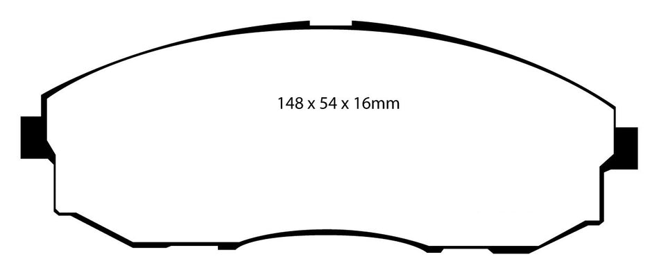 EBC Blackstuff Bremsbeläge Vorderachse DP1281 ohne R90 für Hyundai H-1 2.5 TD (73kw/ 99PS) Baujahr: 03/00- mit HSN TSN: 8252 007